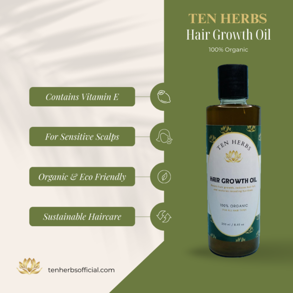 Ten Herbs Hair Growth Oil is suitable for all hair and scalp types